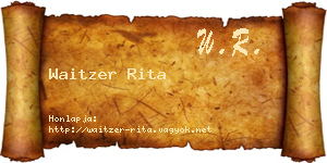 Waitzer Rita névjegykártya