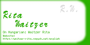 rita waitzer business card